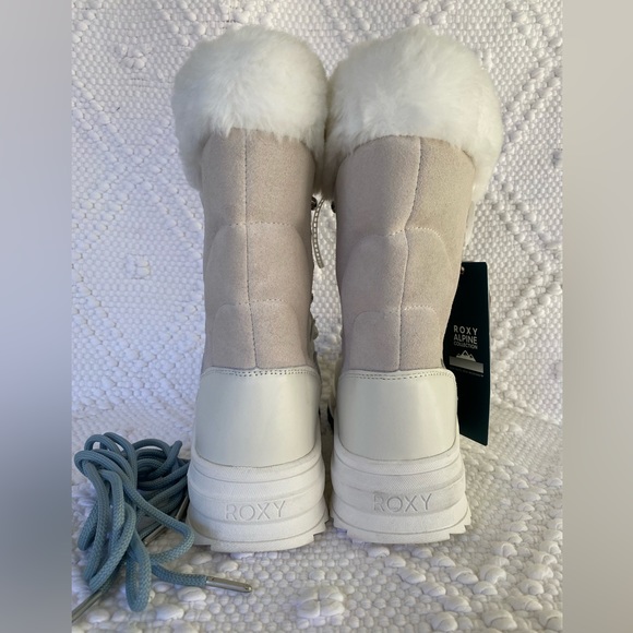 ROXY• “Kaori”•Winter White• Lace up•Leather & Faux Fur•Boots•5.5•NWT! - Picture 5 of 14